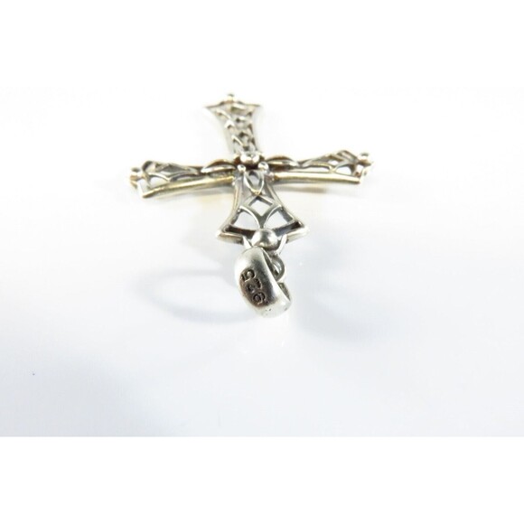 925 Filigree Christian Cross Pendant Fancy Saint John Silver Cross Pendant 1 - Picture 4 of 5